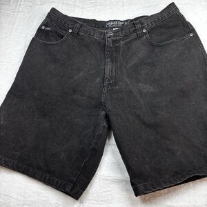 Vtg Quiksilver Salt Water Black Denim Shorts Men's 38 Actual 36  Jorts Y2K Surf